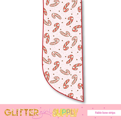 Fable strips CreativePrints candy canes on pink
