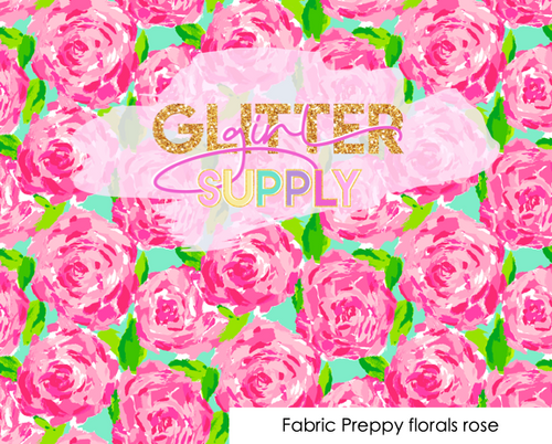 Fabric Preppy florals rose