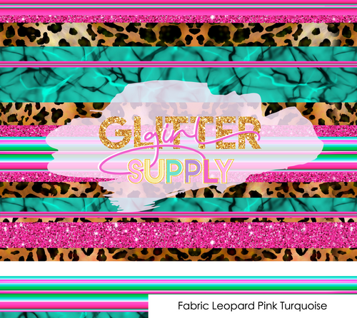 Fabric Leopard Pink Turquoise