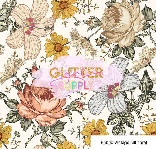 Fabric Vintage fall floral