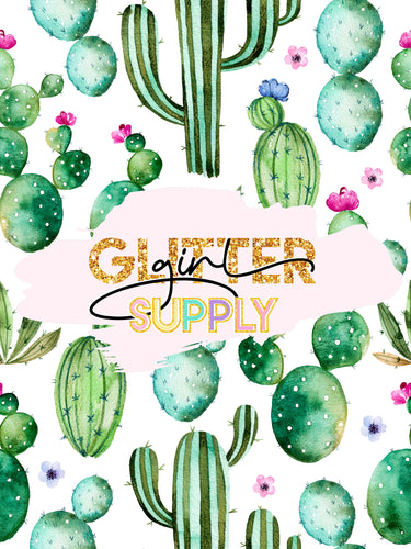 Fabric Watercolor Cactus