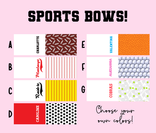 Sports Personalized fabric bow STRIPS