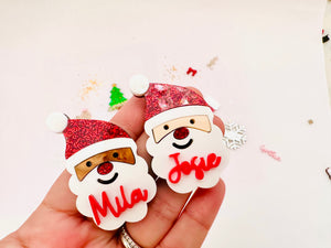 Christmas acrylics hair clips/tags