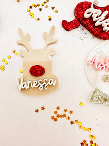 Christmas acrylics hair clips/tags