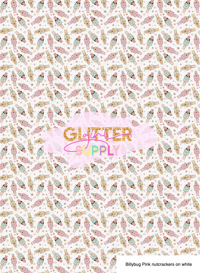 Billybug Pink nutcrackers on white