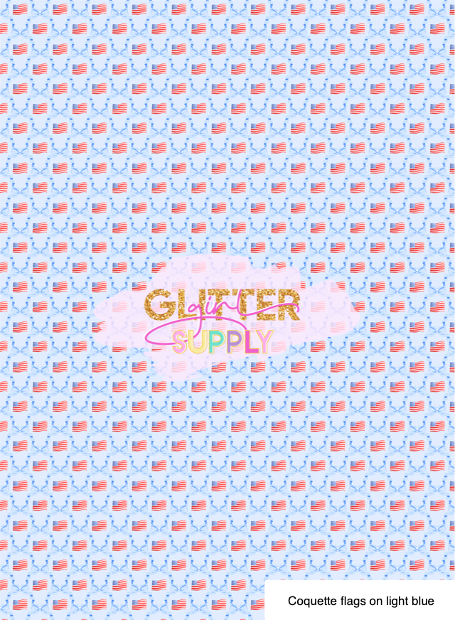 Coquette flags on light blue