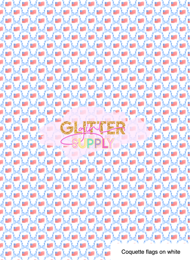 Coquette flags on white