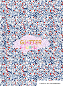 CreativePrints dainty blue red bright flowers