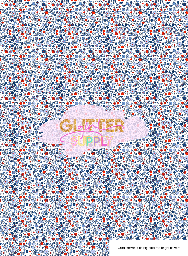 CreativePrints dainty blue red bright flowers