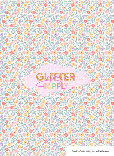 CreativePrints dainty red yellow flowers