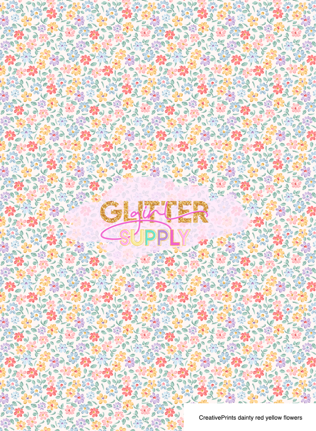 CreativePrints dainty red yellow flowers