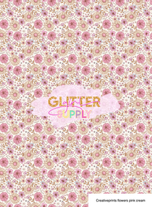 Creativeprints flowers pink cream