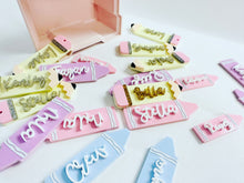 Load image into Gallery viewer, School Acrylic Hair Clips / Keychains