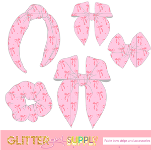 Fable Strips Coquette bow on pink