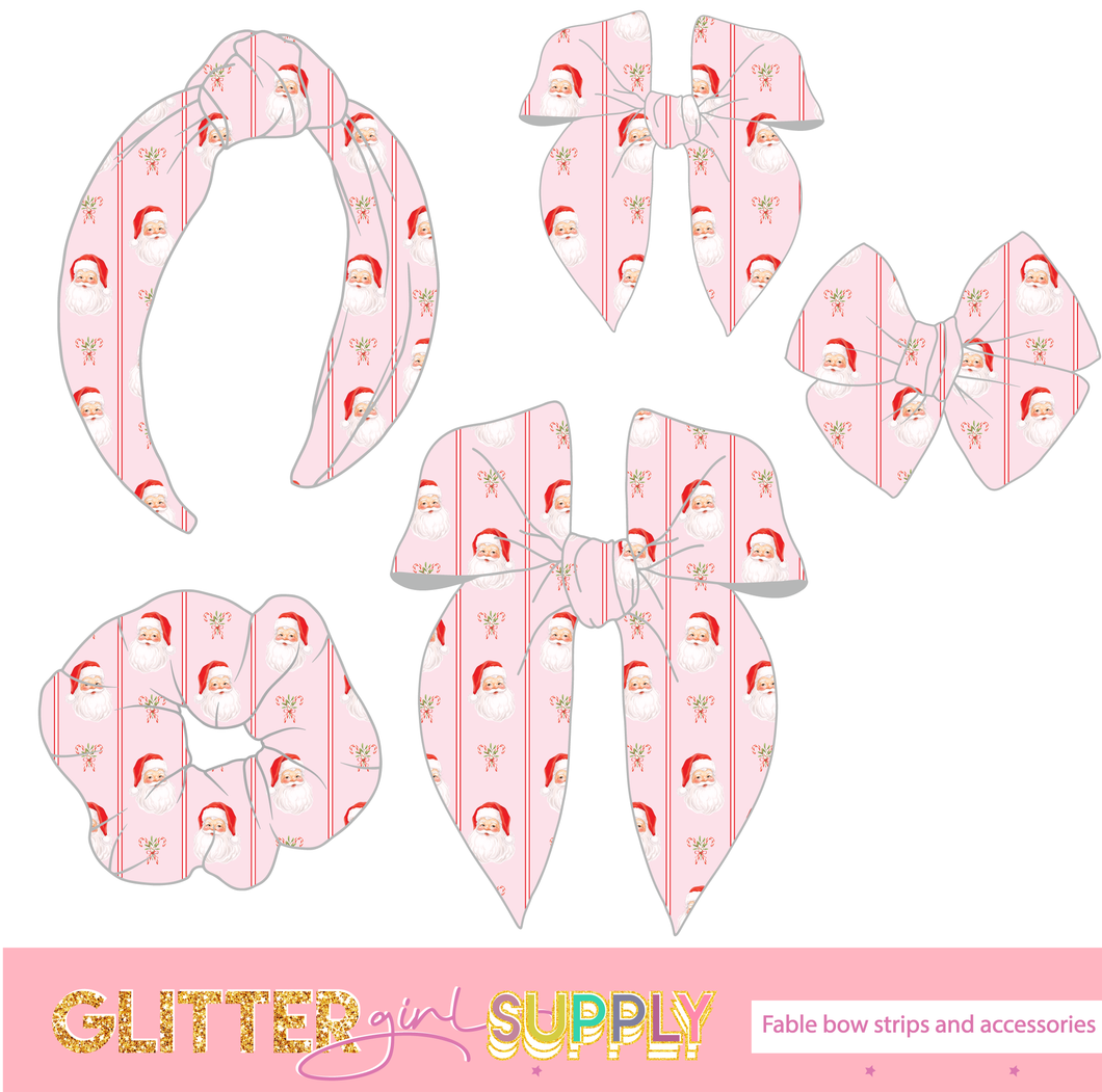 Fable Strips Vintage santa pink lines