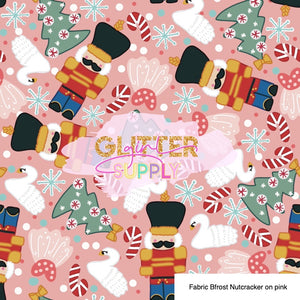 Fabric Bfrost Nutcracker on pink