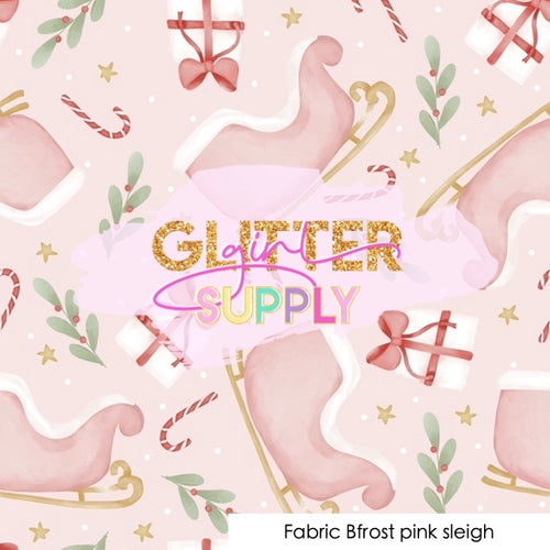 Fabric Bfrost pink sleigh