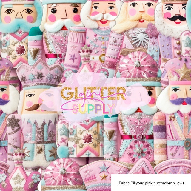 Fabric Billybug pink nutcracker pillows