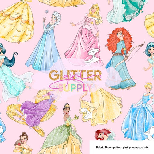 Fabric Bloompattern pink princesses mix