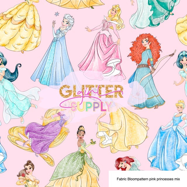Fabric Bloompattern pink princesses mix