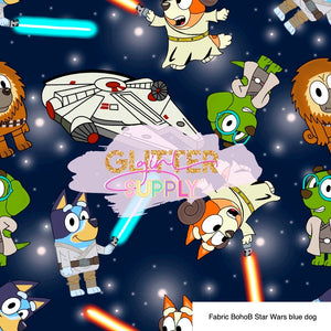 Fabric BohoB Star Wars blue dog