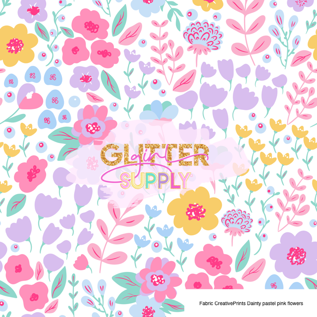 Fabric CreativePrints Dainty pastel pink flowers