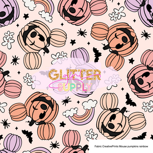 Fabric CreativePrints Mouse pumpkins rainbow