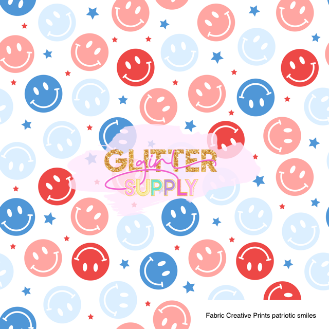 Fabric Creative Prints patriotic smiles