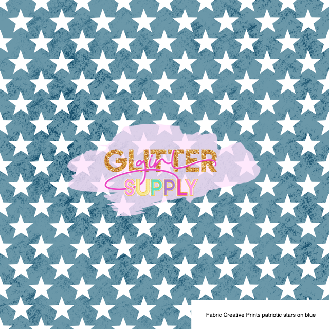 Fabric Creative Prints patriotic stars on blue