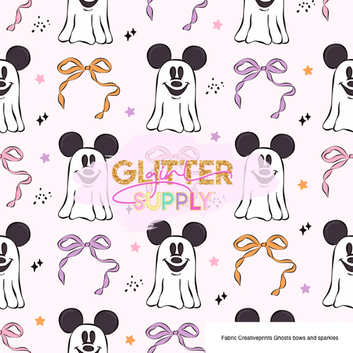 Fabric Creativeprints Ghosts bows and sparkles