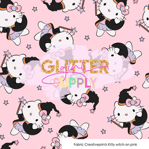 Fabric Creativeprints Kitty witch on pink