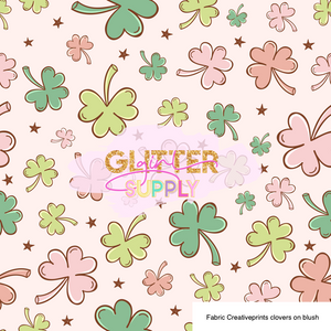 Fabric Creativeprints clovers on blush