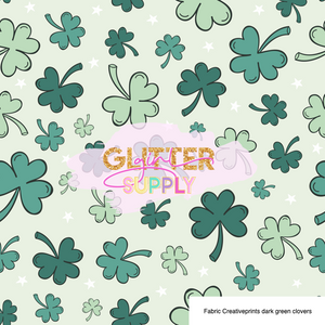 Fabric Creativeprints dark green clovers
