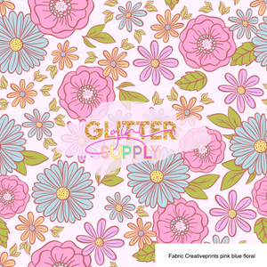 Fabric Creativeprints pink blue floral