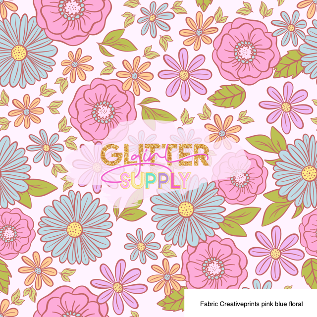 Fabric Creativeprints pink blue floral