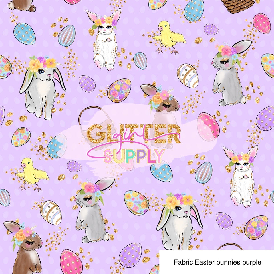 Fabric Easter bunnies purple