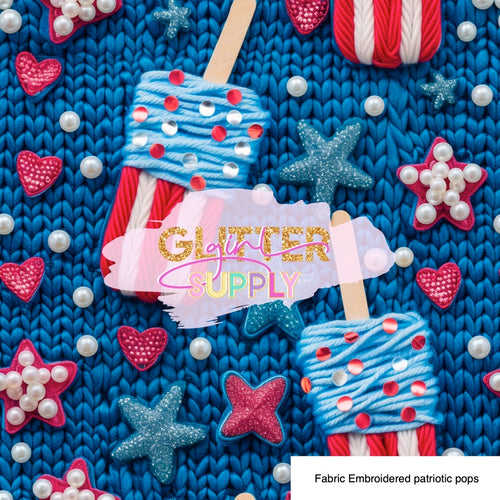 Fabric Embroidered patriotic pops