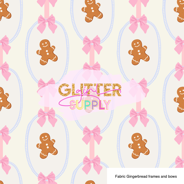 Fabric Gingerbread frames and bows
