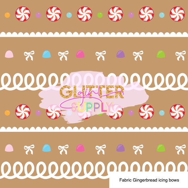 Fabric Gingerbread icing bows
