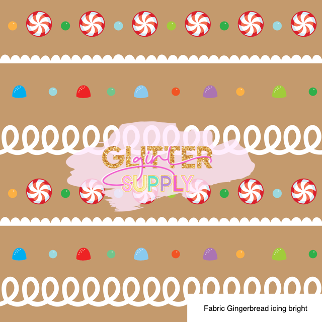 Fabric Gingerbread icing bright