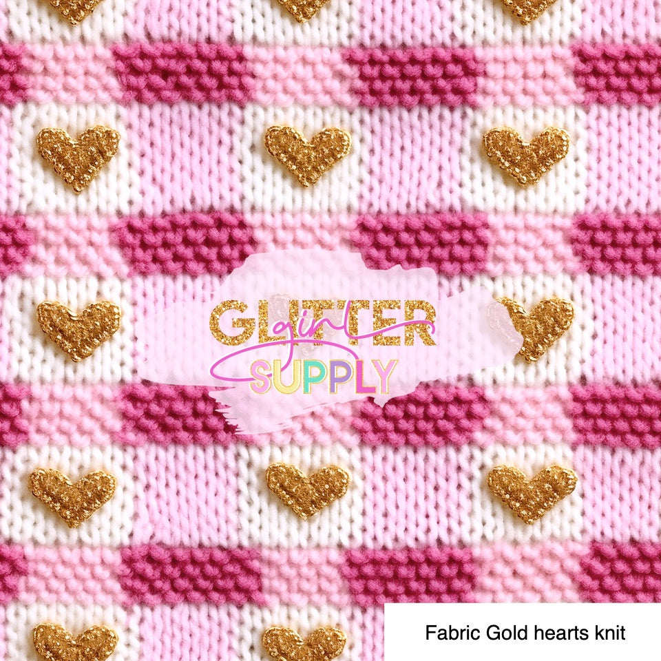 Fabric Gold hearts knit