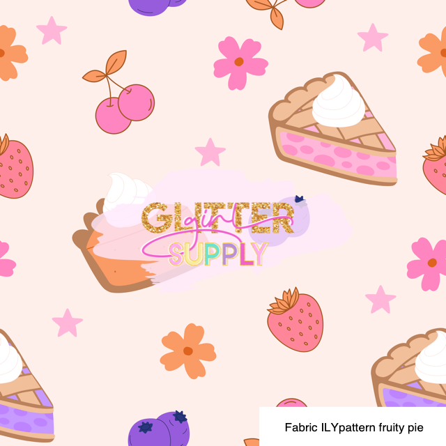 Fabric ILYpattern fruity pie