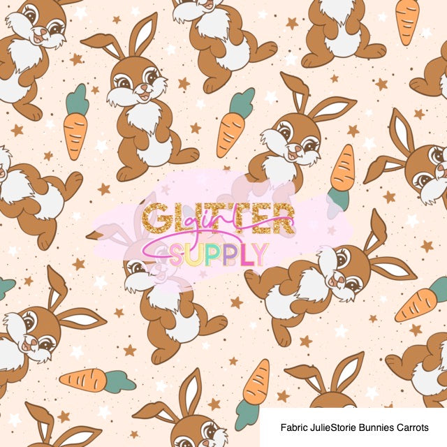 Fabric JulieStorie Bunnies Carrots