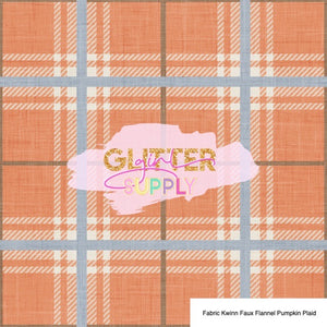 Fabric Kwinn Faux Flannel Pumpkin Plaid