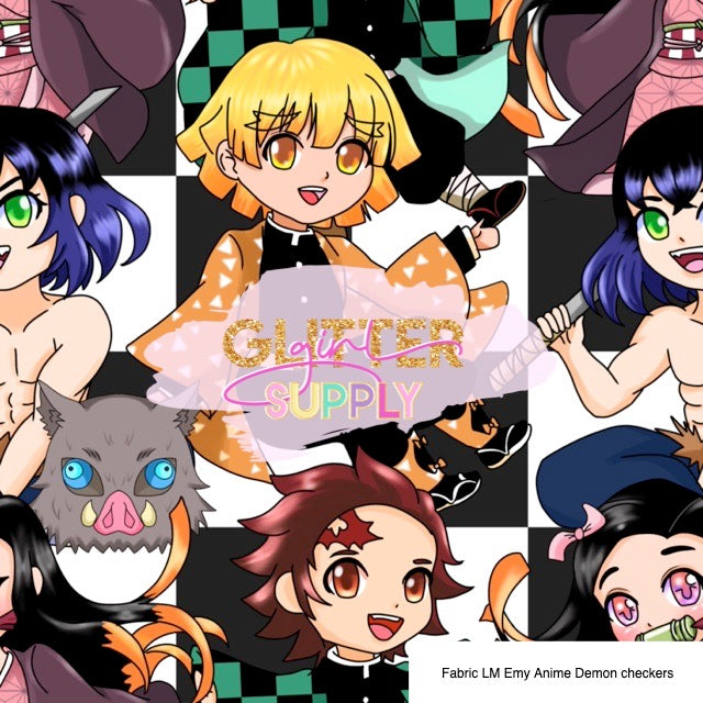 Fabric LM Emy Anime Demon checkers