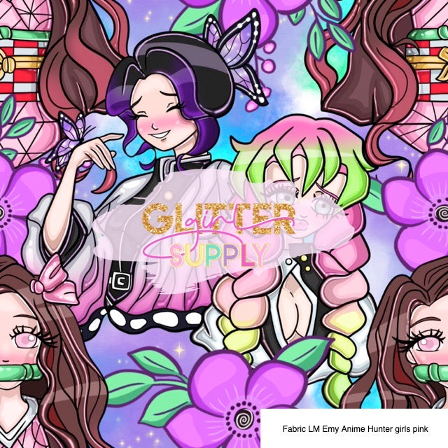 Fabric LM Emy Anime Hunter girls pink