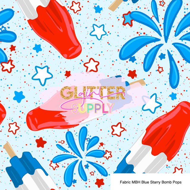Fabric MBH Blue Starry Bomb Pops