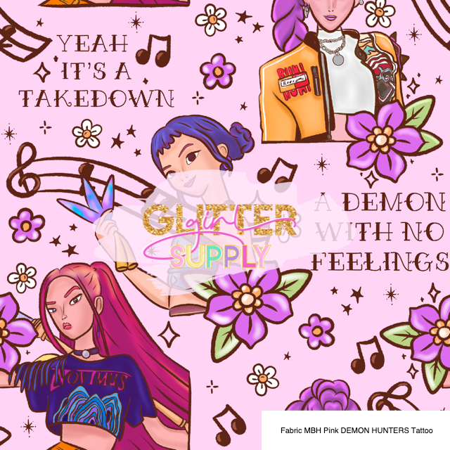 Fabric MBH Pink DEMON HUNTERS Tattoo
