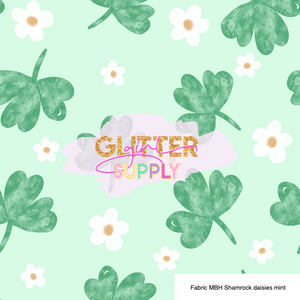 Fabric MBH Shamrock daisies mint