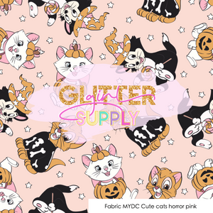 Fabric MYDC Cute cats horror pink